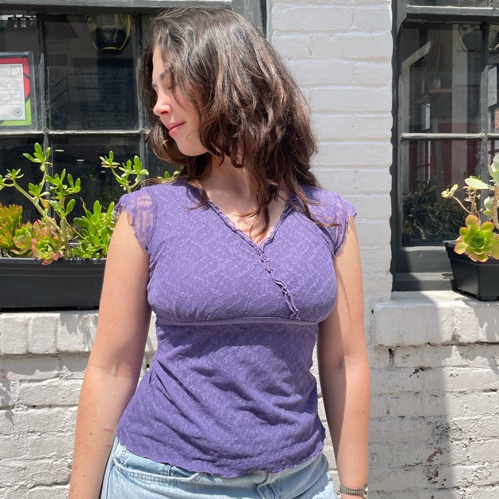 Y2K purple style and co blouse